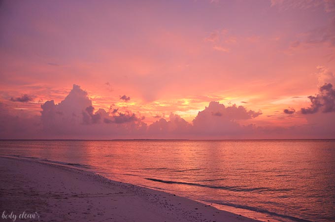 Malediwy zachód słońca